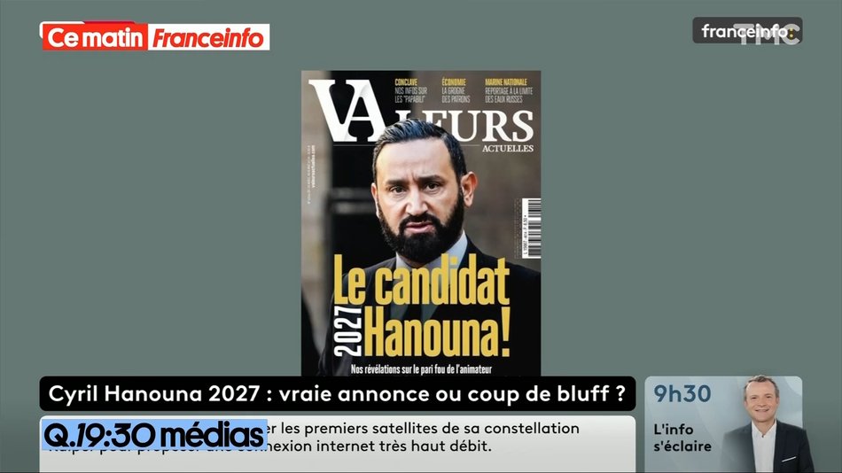 Cyril Hanouna annonce sa candidature à la présidentielle de 2027